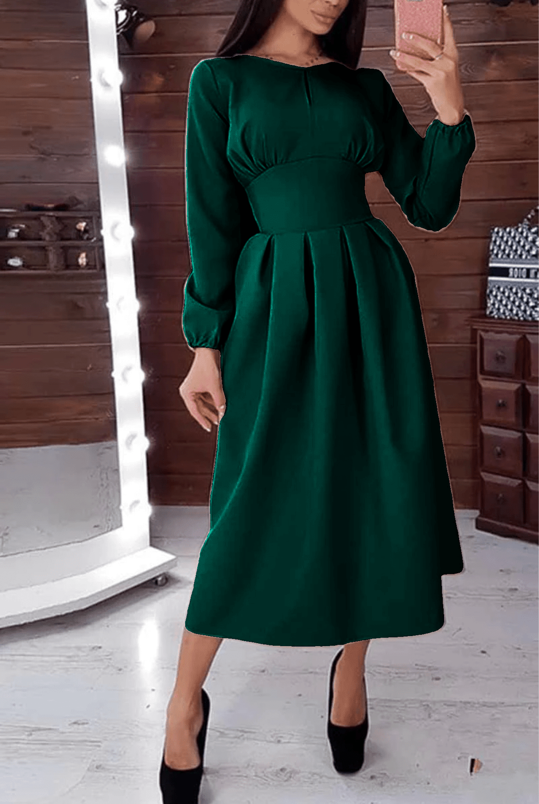 Rochie Melania Verde Inchis